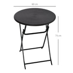 Table basse extérieure pour 2 personnes, table de jardin ronde avec structure en acier, Ø 60 x 73H cm, gris foncé
