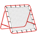 Filet de rebond en métal angle réglable et 20 cordes élastiques pour entraînement de football, tennis, handball 96x80x96