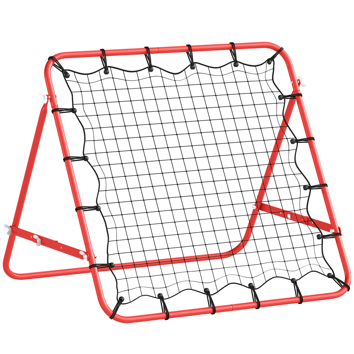 Filet de rebond en métal angle réglable et 20 cordes élastiques pour entraînement de football, tennis, handball 96x80x96