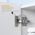 Armoire murale miroir lumineux LED salle de bain 2 portes avec 3 niveaux 70 x 15 x 65 cm blanc