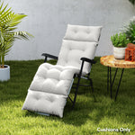 Coussin bain de soleil épais coussin chaise longue 190 x 56 x 10 cm, UPF20+, matelas transat six attaches, gris clair