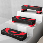 Stepper fitness aerobica altezza regolabile superficie antiscivolo 80 x 31 x 20 cm nero rosso