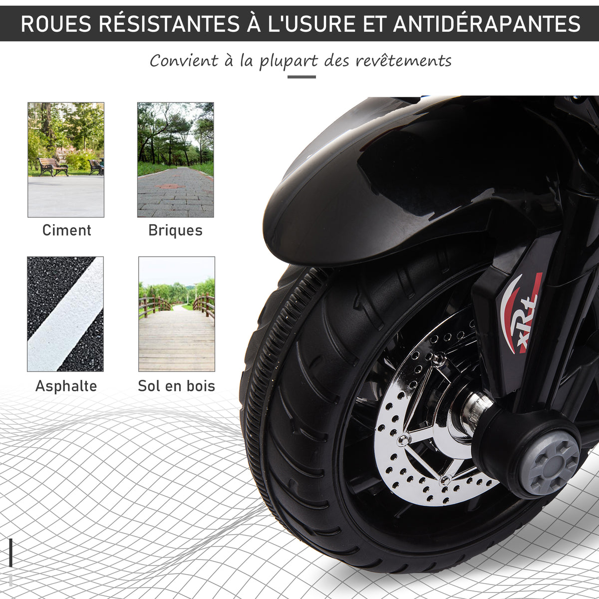 Elektrisches 3-Rad-Motorrad für Kinder 6 V, Elektroauto für Kinder mit Licht- und Soundeffekten, Geschwindigkeit 3 km/h, für 3 bis 5 Jahre, Tragkraft 25 kg, schwarz und rot