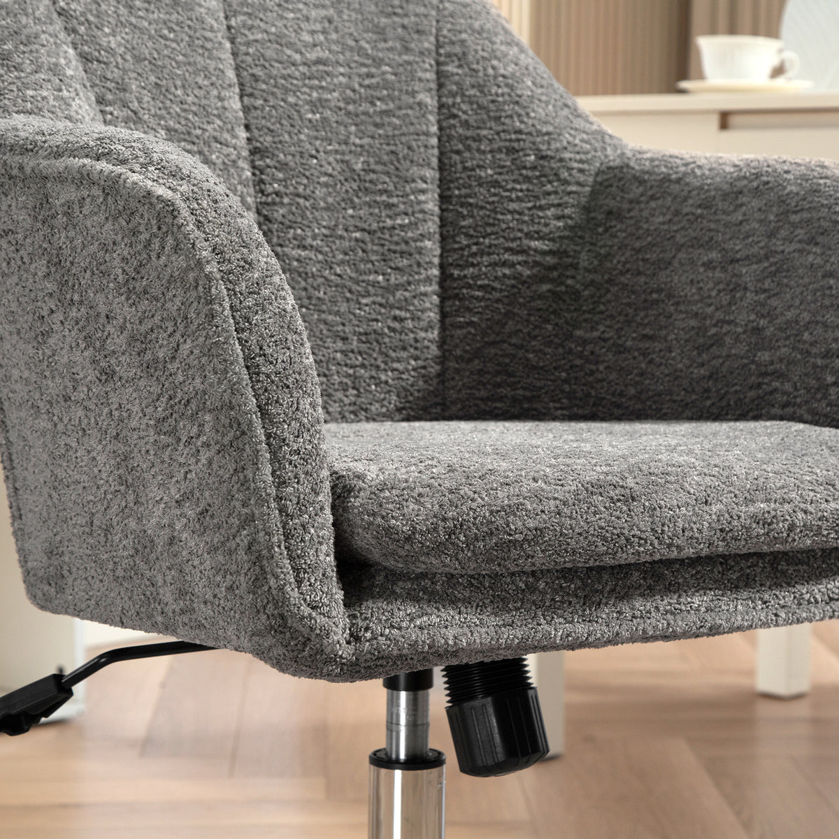 Chaise de bureau, fauteuil de bureau ergonomique réglable en hauteur, siège pivotante, fonction de bascule, gris