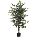 Plante artificielle ficus tronc branches liane lichen feuilles grand réalisme pot inclus hauteur 1,3 m
