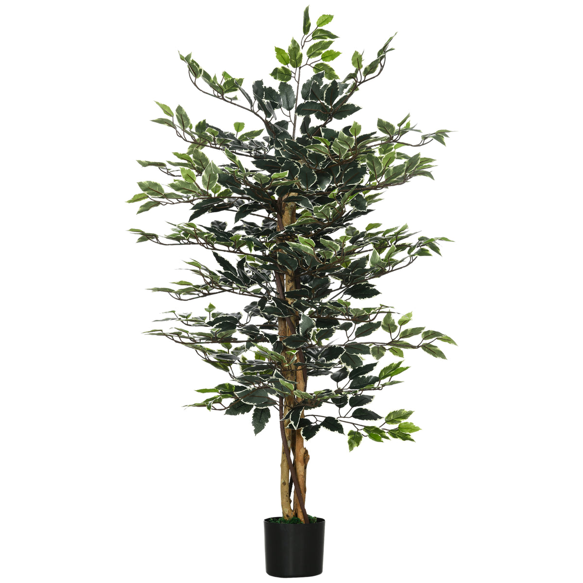 Plante artificielle ficus tronc branches liane lichen feuilles grand réalisme pot inclus hauteur 1,3 m