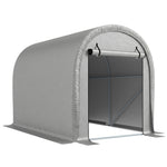 Abri de Jardin Tente de Stockage Acier Galvanisé & 160g/m² PE Anti-UV pour Moto et Tondeuse 159x240x185cm Gris Clair