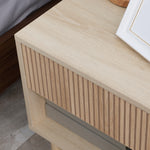Lot de 2 tables de chevet table de nuit avec tiroirs et niches, style moderne, dim. 47 x 47 x 50 cm, bois naturel