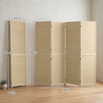 Paravent Interieur en Bambou 4 Panneaux 180x180cm, Séparateur de Pièce Pliable et Portable, Style Bohème, Bois Naturel