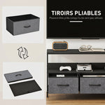 Meuble TV, meuble télé pour téléviseur jusqu'à 55 pouces avec 3 tiroirs et pieds en acier 120 x 29 x 56 cm noir