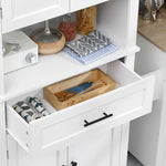 Buffet de cuisine armoire de cuisine multi-rangements 2 placards 2 portes tiroir niche MDF panneaux particules E1 blanc
