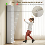 Rangements pour CD et DVD 18 compartiments capacité max. 640 CD/360 DVD 430 Blu-ray 78,5 x 24 x 175 cm blanc