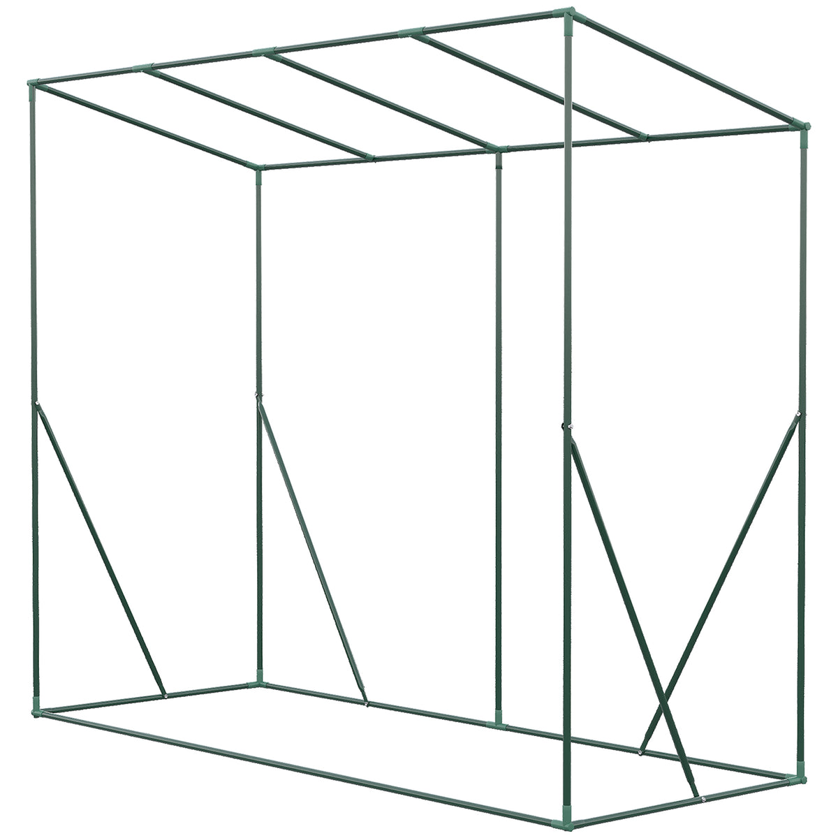 Serre de Jardin Anti-UV 2 fenêtres moustiquaires + Barres renforcement 200L x 77l x 169H cm Acier PE Vert