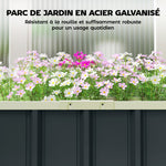 Jardinière surélevée en acier galvanisé, lit de jardin avec gants et bords pliés, 165 x 52 x 31 cm, gris foncé-5