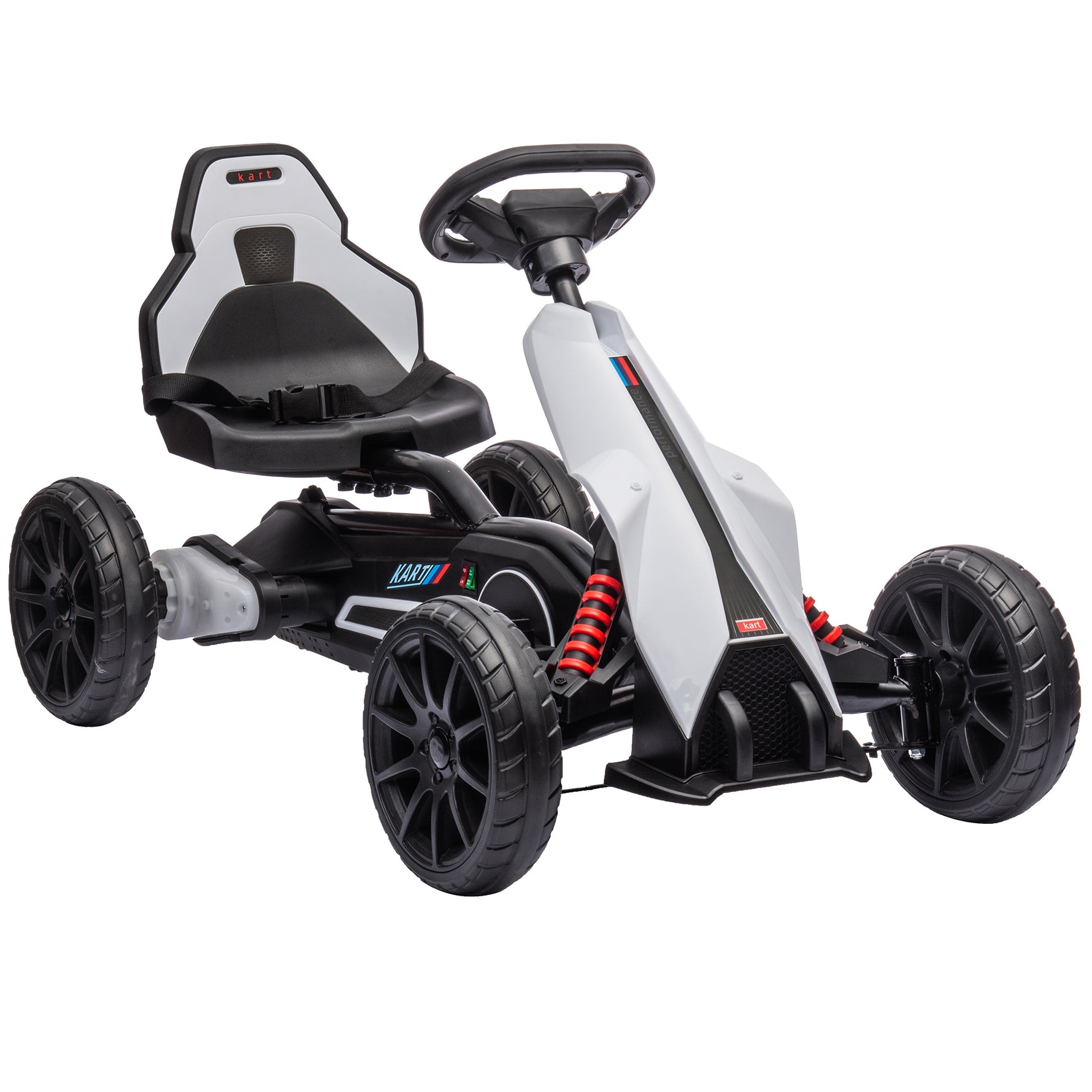 Kart électrique pour enfant 12V - Vitesse réglable 3-5km/h pour enfants de 3 à 8 ans - siège réglable - blanc