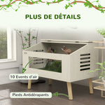 Terrarium pour reptiles, vivarium pour serpents 111L avec fenêtres en verre trempé, couvercle, 80 x 50 x 60 cm