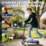 Trottinette électrique 120 W pliable pour enfant 7-14 ans 12 Km/h max. autonomie 10 Km max. bleu
