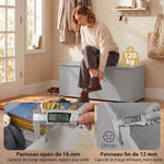 Coffre de rangement, banc de rangement avec couvercle rabattable et charnières de sécurité, 100 x 40 x 40 cm, gris