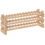Casier à bouteilles pour 36 bouteilles, étagère à vin avec 3 niveaux modulable, 114×28×42,5cm, bois naturel