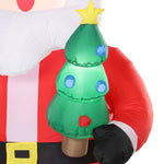 Père Noël Gonflable de 243 cm avec Lumières LED, Matériel Fixation et Souffleur, Intérieur et Extérieur, Rouge