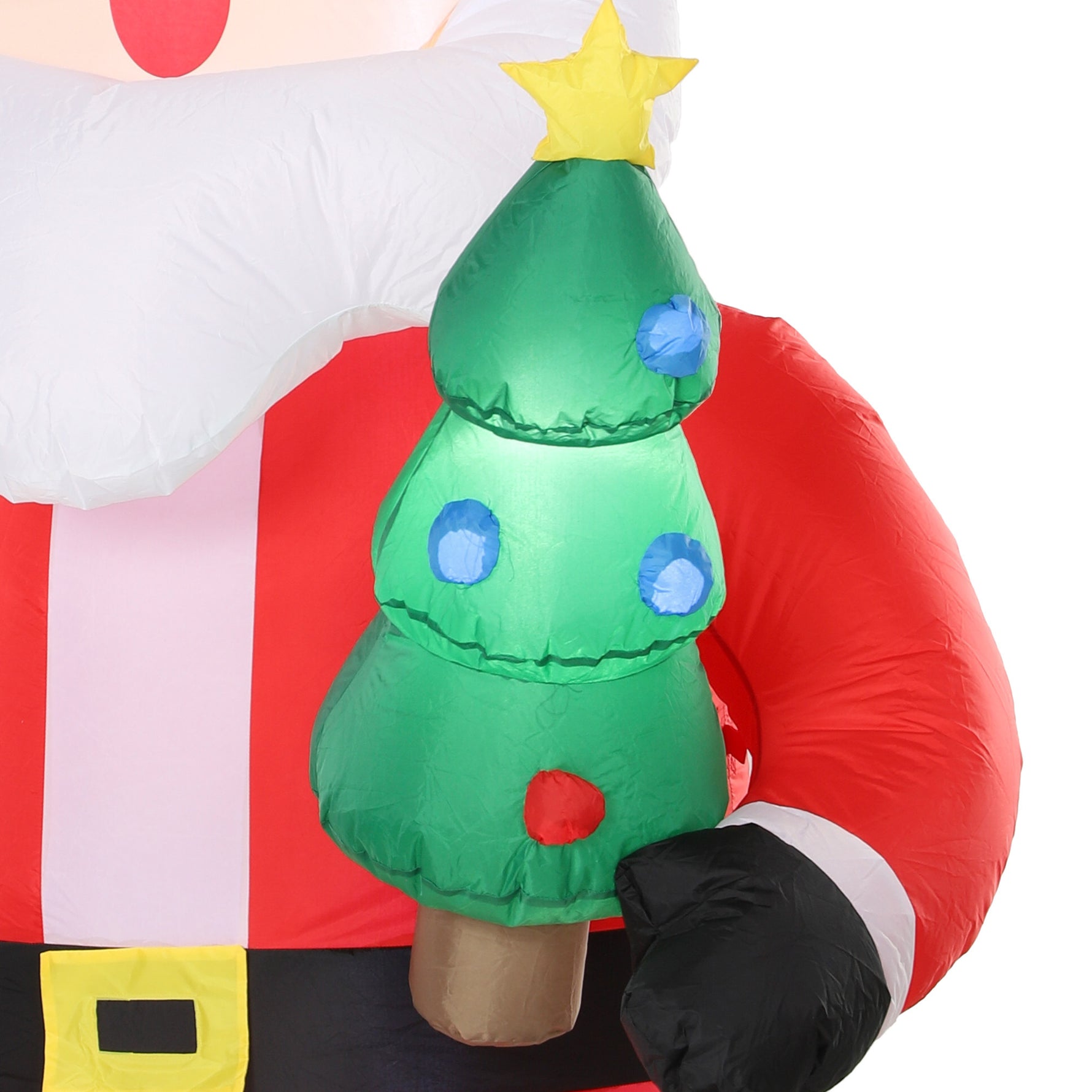 Père Noël Gonflable de 243 cm avec Lumières LED, Matériel Fixation et Souffleur, Intérieur et Extérieur, Rouge