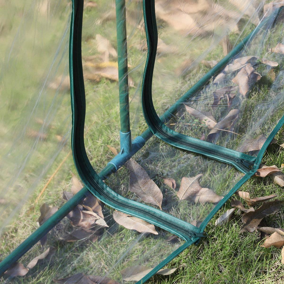 Mini Serre de Jardin, Mini Serre Tunnel, Serre à Tomates 3,5L x 1l x 0,8H m, Acier, PVC Anti-UV, 3 Fenêtres