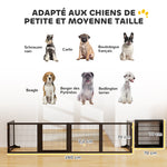 Barrière de sécurité pour chien barrière pliable à 6 panneaux avec pieds amovibles 432 x 36 x 70 cm noir