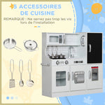Cuisine enfant jouet d'imitation pour enfant - dinette enfant de 3-8 ans, blanc