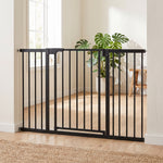 Barrière de sécurité pour chiens et bébés 76 à 130 cm avec extension fixation par pression sans perçage blanc