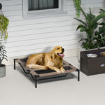 Lot de 2 Lits sur pieds XXL pour chien chat lit de camp animal 122L x 92l x 23H cm marron clair