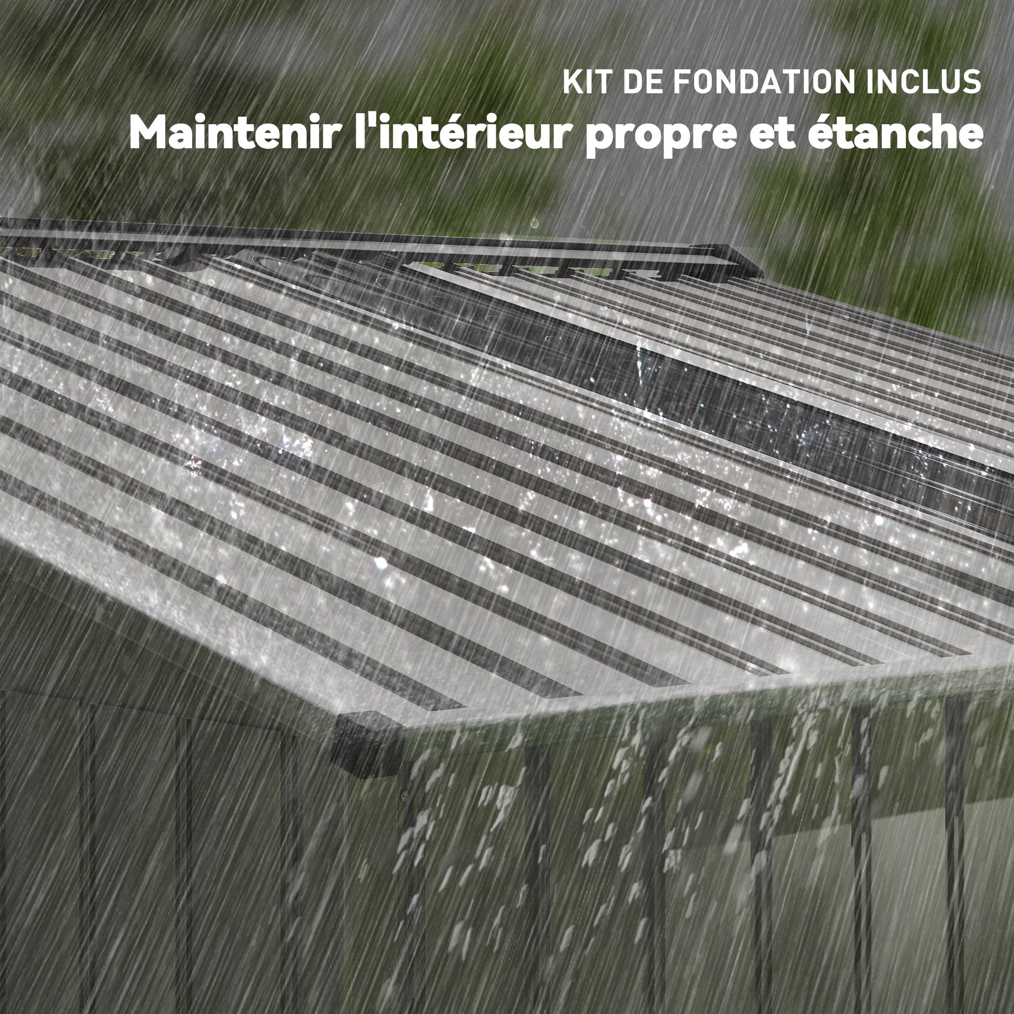 Abri de jardin 5,4 m² dim. 2,77 x 1,95 x 1,92 m fondation incluse porte coulissante ventilations tôle acier, anthracite