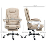 Fauteuil de bureau manager chaise pour ordinateur avec repose-pied dossier inclinable accoudoirs rembourrés en lin beige