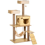 Arbre à chats design contemporain griffoirs grattoirs sisal naturel niche plate-formes hamac boule beige