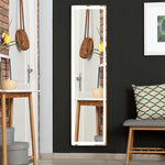 Stand- oder Wandspiegel mit einstellbarer Lichtintensität und -farbe sowie Fernbedienung, 40 x 37 x 157,5 cm (H), silberfarben