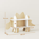 Bibliothèque enfant meuble de rangement pour jouets et livres 6 compartiments 120x28x72,2cm bois naturel
