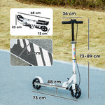 Trottinette enfants 3 à 8 ans, trottinette pliable à 2 roues LED roues lumineuses, 4 réglages en hauteur, blanc