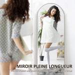 Miroir en pleine longueur 50 x 150 cm miroir sur pied grand miroir mural sans cadre  pour salon, noir
