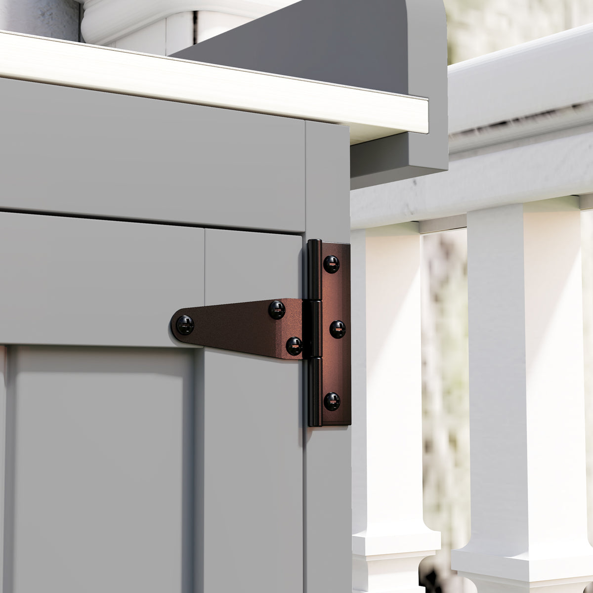 Armoire de jardin en bois abri de jardin avec 2 portes, toit à charnières et étagère, 74 x 43 x 88 cm, gris