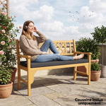 Coussin de banc, coussin pour Banc de Jardin extérieur intérieur housse amovible, 110 x 46 x 6,5 cm, gris foncé