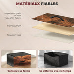 Commode 4 tiroirs en tissu, meuble de rangement avec 4 poches, 2 crochets, structure en acier, 45 x 30 x 94,5 cm, marron