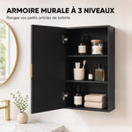 Armoire murale de salle de bain, armoire à pharmacie murale meuble de rangement avec étagère réglable
