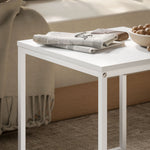Set van 2 vierkante uitschuifbare salontafels, nesteltafels met stalen frame, moderne stijl, wit