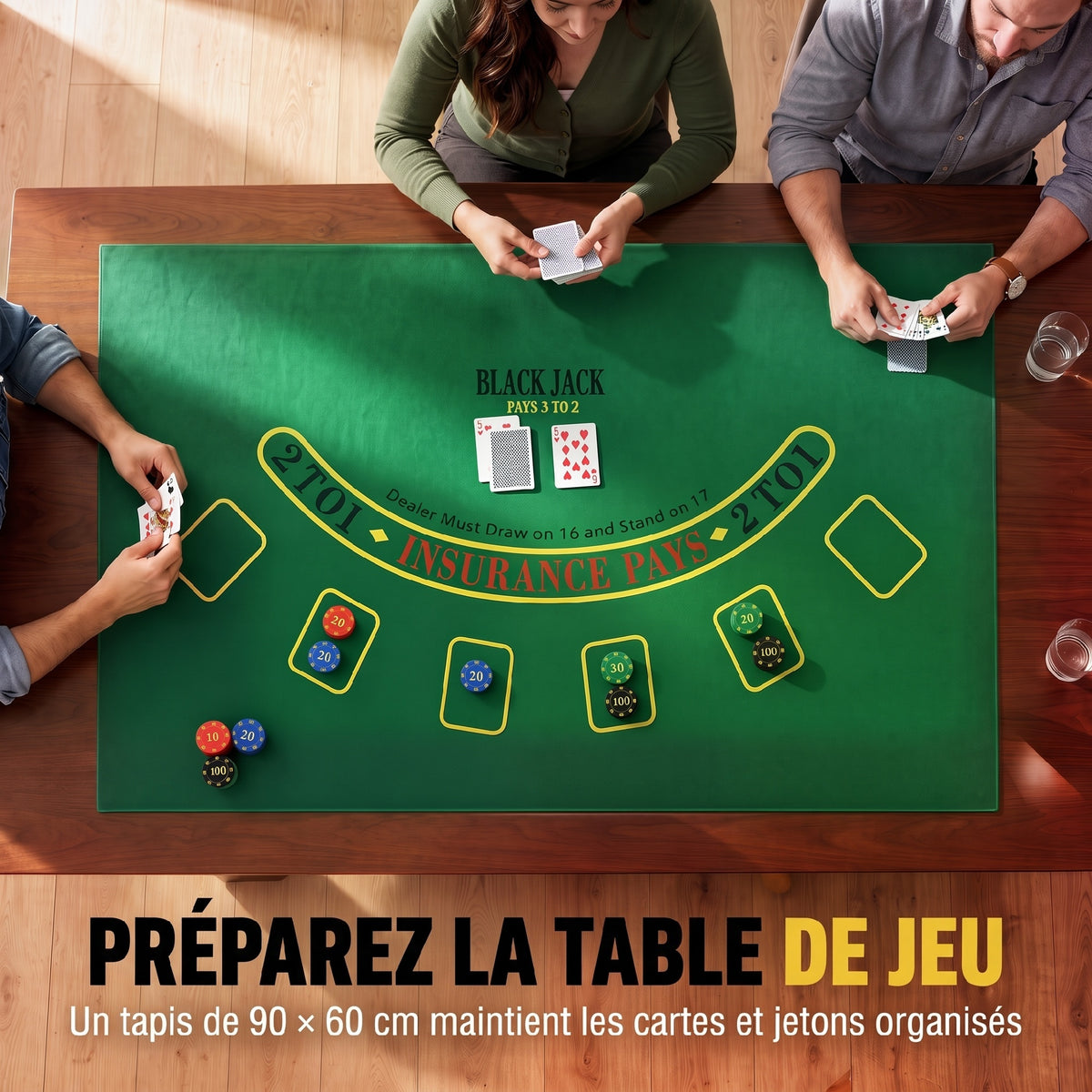 500-Chip Poker Case, 5 Denominations, 2 Decks of Cards, Playing Mat, Dealer Button, Blinds, Aluminum, 31x17x11.5cm, Silver