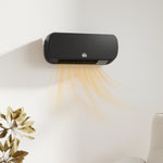 Radiateur Mural Soufflant 2000 W, Chauffage Céramique PTC, 3 Niveaux de Puissance, Télécommande, 45x18,6x11,5cm, Noir