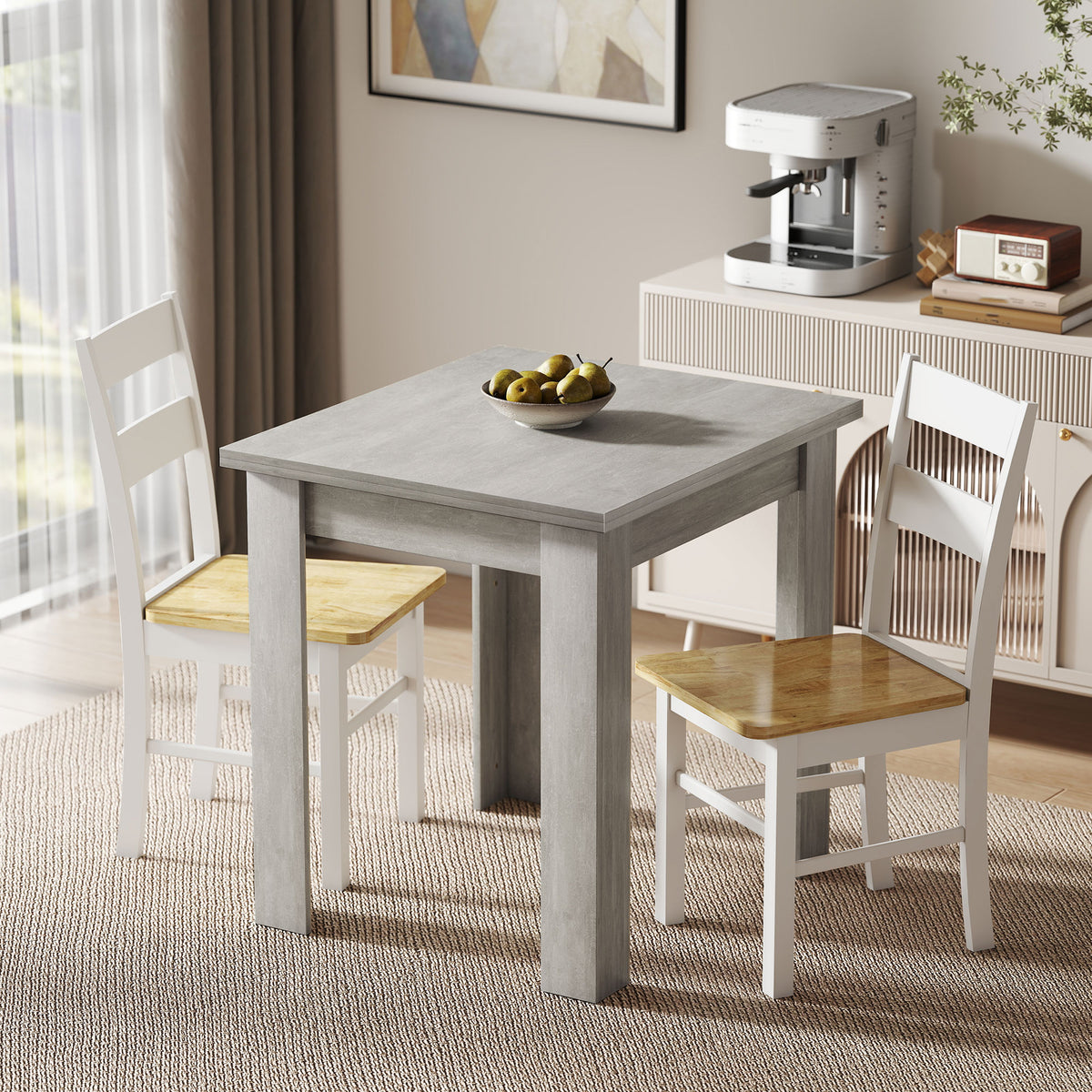 Tavolo da pranzo rettangolare allungabile per 4-6 persone, tavolo da cucina 70-140 cm, feltrini, grigio