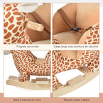 Jouet à Bascule modèle girafon Ceinture de sécurité Fonction Musicale 32 Pistes pour Enfant 18+Mois Marron Beige
