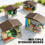 Abri de jardin 2,5 m² - remise pour outils avec kit de fondation - cabanon porte verrouillable - tôle d'acier ocre