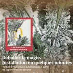 Sapin de Noël artificiel floqué de neige 180 cm, arbre de Noël avec 1815 branche, support en métal pliable, vert