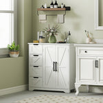 Meuble de salle de bain, meuble de rangement, avec 4 tiroirs, 1 placard, pour petits espaces, 81,2 x 30 x 83,8 cm, blanc