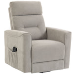 Fauteuil Releveur Électrique Massage Vibration et Chaleur, Fauteuil Relax Électrique, Dossier Inclinable, Chenille, Gris